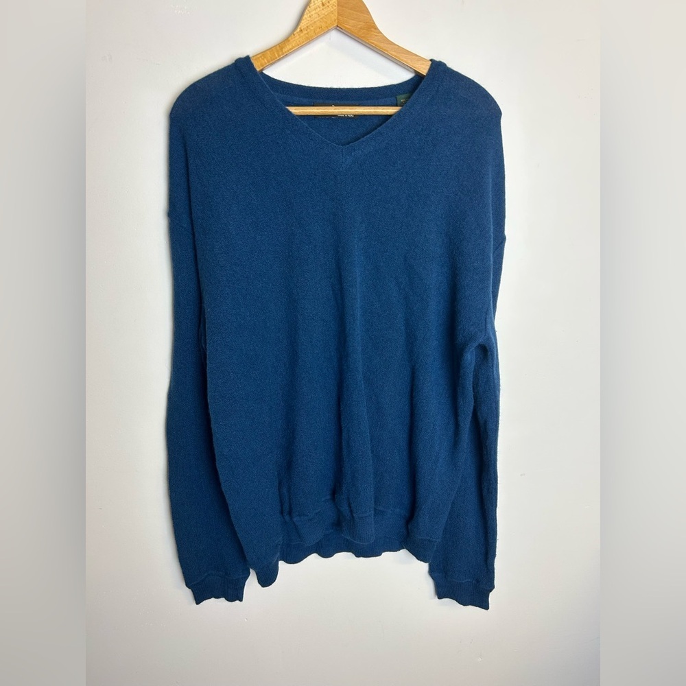 Perú Unlimited Men’s pullover Sweater Baby Alpaca‎ Wool Blue Plus Size XXL